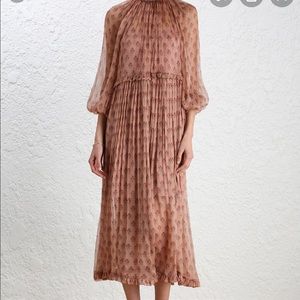 Zimmermann dusty rose chiffon midi dress